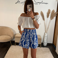 SHORT BLEU ET BLANC MARCUS