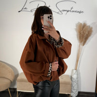 VESTE CAMEL LEOPARD ABBY