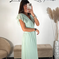 ROBE LONGUE VERT D'EAU CHARLIE