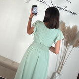 ROBE LONGUE VERT D'EAU CHARLIE