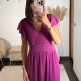 ROBE LONGUE PRUNE CHARLIE