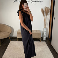 ROBE LONGUE BLEU MARINE SOLINE