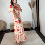 ROBE ROUGE ET BLANCHE ASTRA