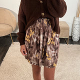 JUPE FLEURIE CHOCO ET JAUNE EMY