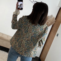 VESTE FLEURIE BLEU AGATHE