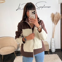 VESTE IMPERMEABLE CHOCO/BEIGE ISIA