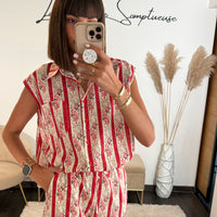 CHEMISE FLOWER RED