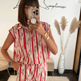 CHEMISE FLOWER RED