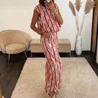 PANTALON FLOWER RED
