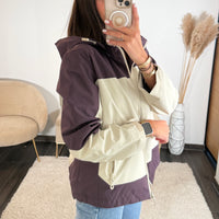 VESTE IMPERMEABLE VIOLET/BEIGE ISIA