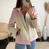 VESTE IMPERMEABLE ROSE/BEIGE ISIA
