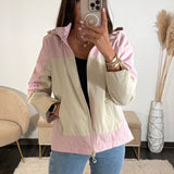 VESTE IMPERMEABLE ROSE/BEIGE ISIA