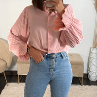 CHEMISIER PLISSEE ROSE REMY