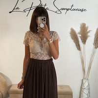 TOP DENTELLE BEIGE GALIA