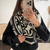 ECHARPE LEOPARD BLACK HEART