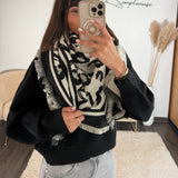 ECHARPE LEOPARD BLACK HEART