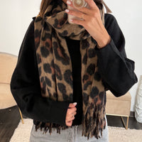 ECHARPE LEOPARD TAUPE LEA