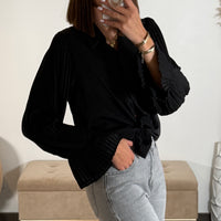 CHEMISIER PLISSEE NOIR REMY