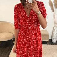 ROBE A POIS ROUGE NASSY