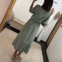 ROBE A POIS KAKI NASSY