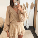 ENSEMBLE GAZE DE COTON BEIGE TELIO