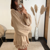 ENSEMBLE GAZE DE COTON BEIGE TELIO
