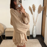 ENSEMBLE GAZE DE COTON BEIGE TELIO