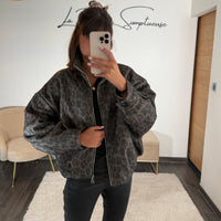 VESTE LEOPARD GRISE ROBIE