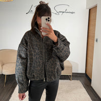 VESTE LEOPARD GRISE ROBIE