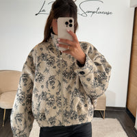 VESTE FLEURIE ECRUE/NOIRE ROBIE