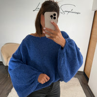 PULL OVERSIZE BLEU