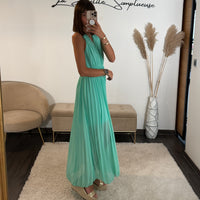 ROBE DOS CROISE TURQUOISE KATIA