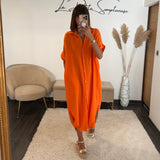 ROBE GAZE DE COTON ORANGE JULIE