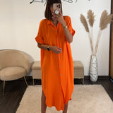 ROBE GAZE DE COTON ORANGE JULIE