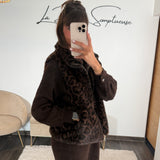 FAUSSE FOURRURE LEOPARD SANS MANCHE
