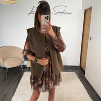 VESTE SANS MANCHE TAUPE LUMIA