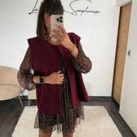 VESTE SANS MANCHE BORDEAUX LUMIA