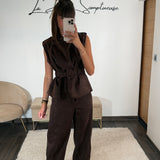 ENSEMBLE SUEDINE CHOCO LENY