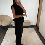 ENSEMBLE SUEDINE NOIR LENY