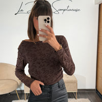 TOP FLEURIE CHOCO CLASSY