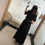 ROBE NOIRE CEINTURE FOULARD