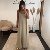 ROBE BEIGE PERLES