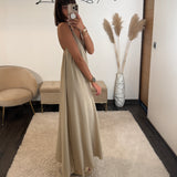 ROBE BEIGE PERLES