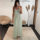 ROBE VERT D'EAU PERLES
