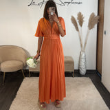 ROBE SATIN ORANGE ALBA