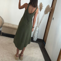 ROBE MI-LONGUE KAKI CLARA