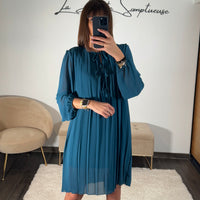 ROBE PLISSEE BLEU AMANDA