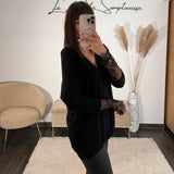PULL NOIR MANCHES DENTELLES SOYA