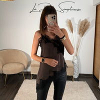 TOP CHOCO DENTELLE NOIRE LIANE