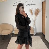 ROBE NOIRE A POIS OLIVIA